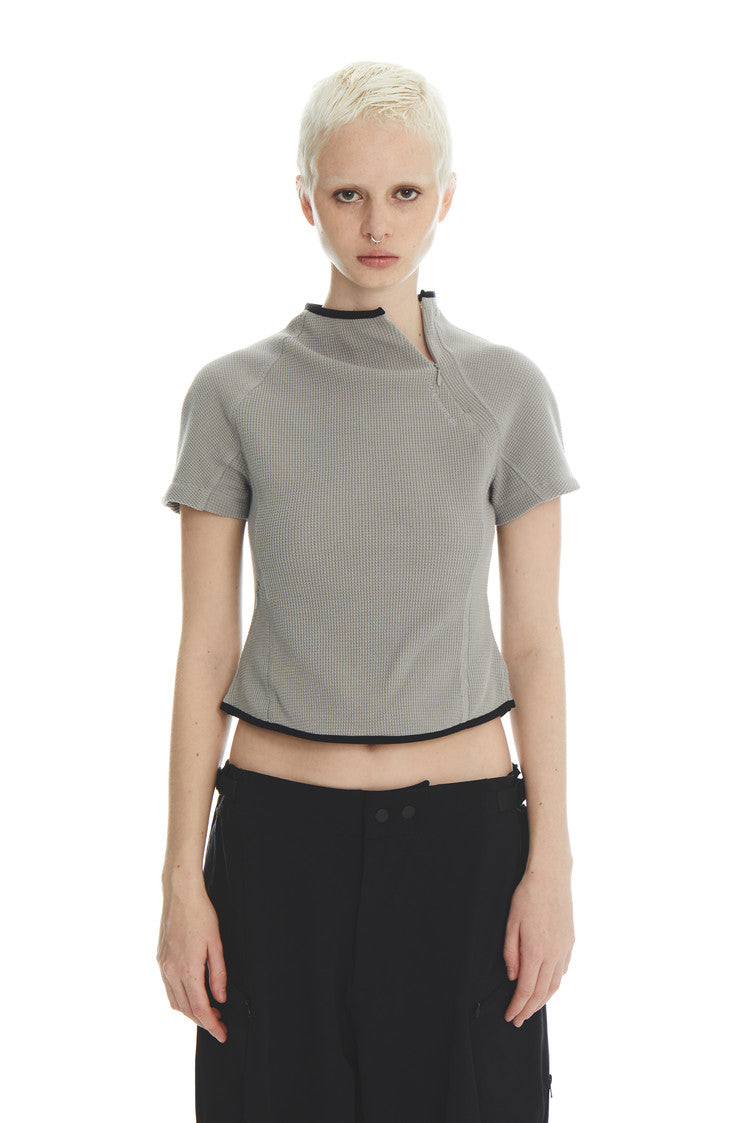 Quarter Zip Crop Top